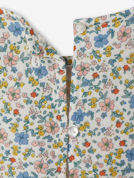 Combishort fille gaze de coton à volants écru+vert sauge 4 - vertbaudet enfant 