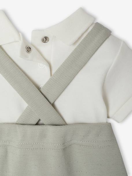 Ensemble 2 pièces barboteuse body bébé vert sauge 7 - vertbaudet enfant 