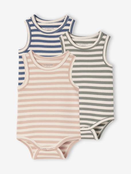 Bébé-Lot 3 bodies bébé sans manches coton bio