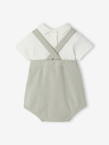 Ensemble 2 pièces barboteuse body bébé vert sauge 4 - vertbaudet enfant 