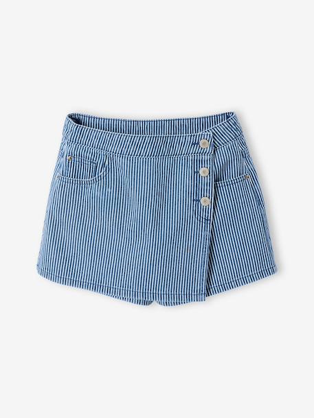 Jupe short fille rayée rayé bleu 1 - vertbaudet enfant 