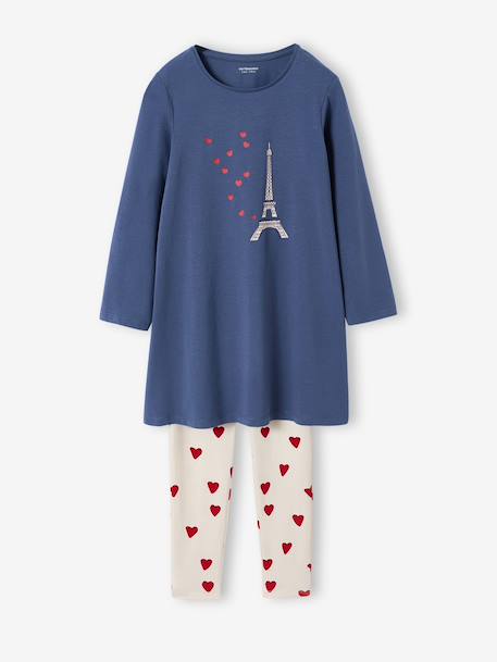 Lot de 2 pyjamas chemises de nuit legging bleu 2 - vertbaudet enfant 