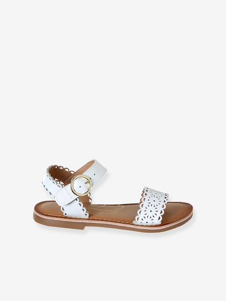 Sandales fille cuir boucle blanc 2 - vertbaudet enfant 
