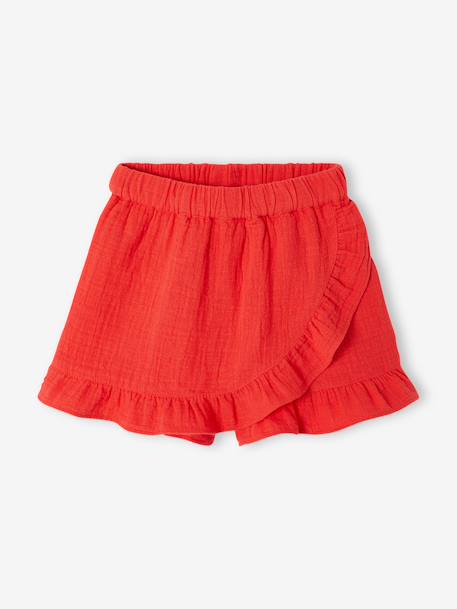 Fille-Jupe short fille gaze coton