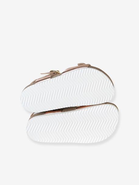 Sandales cuir boucles or+rose pâle 10 - vertbaudet enfant 