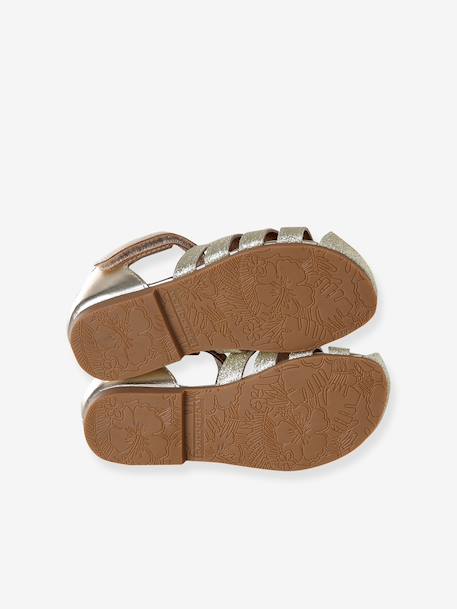 Ballerines fille cuir ouverte or 5 - vertbaudet enfant 
