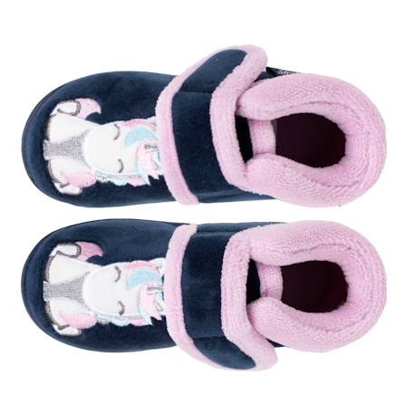 Chaussons bottillons microvelours maintien renforcé, fermeture scratch, simple à enfiler Marine 2 - vertbaudet enfant 