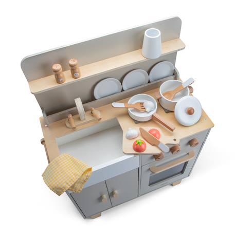 Kitchenette en bois pour enfant Gris+Rose+Vert 4 - vertbaudet enfant 