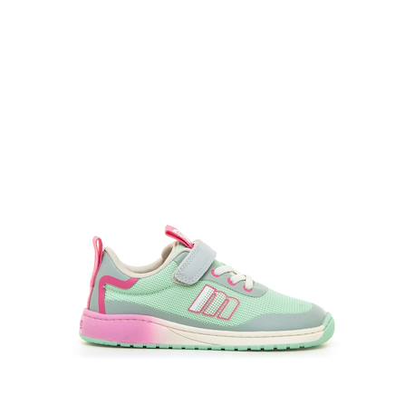 Sneakers filles textile lacets- fermeture adhésive barefoot Blue clair+Pink+Rose+Vert menthe 19 - vertbaudet enfant 