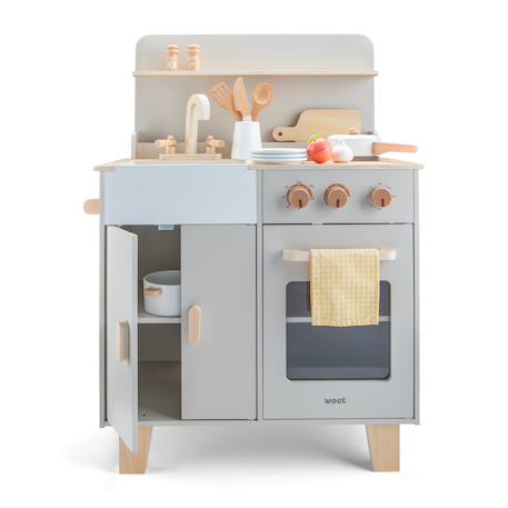 Kitchenette en bois pour enfant Gris+Rose+Vert 3 - vertbaudet enfant 