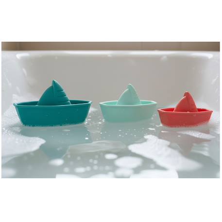 Bateaux de bain en silicone Bleu 2 - vertbaudet enfant 