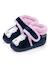 Chaussons bottillons microvelours maintien renforcé, fermeture scratch, simple à enfiler Marine 6 - vertbaudet enfant 