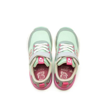 Sneakers filles textile lacets- fermeture adhésive barefoot Blue clair+Pink+Rose+Vert menthe 20 - vertbaudet enfant 