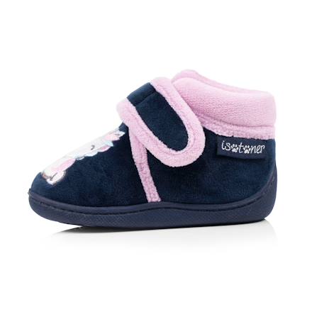 Chaussons bottillons microvelours maintien renforcé, fermeture scratch, simple à enfiler Marine 3 - vertbaudet enfant 