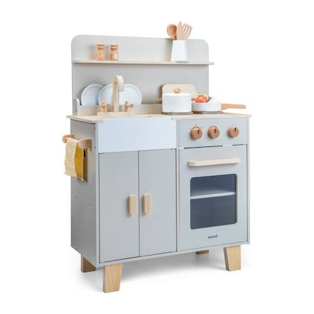 Kitchenette en bois pour enfant Gris+Rose+Vert 2 - vertbaudet enfant 