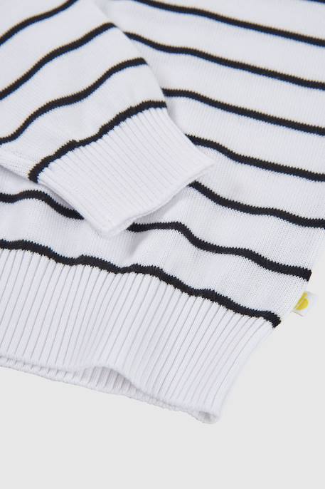 Pull à manches longues rayé Blanc 4 - vertbaudet enfant 