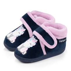 Chaussures-Chaussons bottillons velours maintien renforcé, fermeture scratch, simple à enfiler