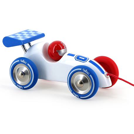 Voiture de course à tirer Blanc 1 - vertbaudet enfant 