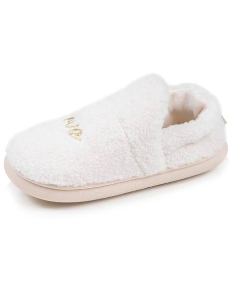 Chaussons charentaises suédine semelle bloup extra confort Ivoire+Noir 6 - vertbaudet enfant 