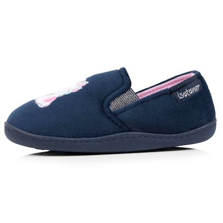 Chaussons mocassins velours, maintien souple, facile à enfiler, semelle flexible Marine 3 - vertbaudet enfant 