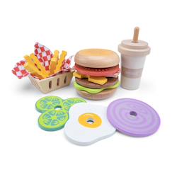 Jouet-Ensemble de fast food en bois