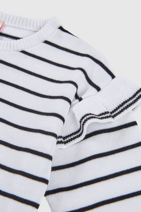 Pull à manches longues rayé Blanc 3 - vertbaudet enfant 