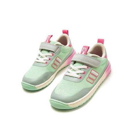 Sneakers filles textile lacets- fermeture adhésive barefoot Blue clair+Pink+Rose+Vert menthe 24 - vertbaudet enfant 