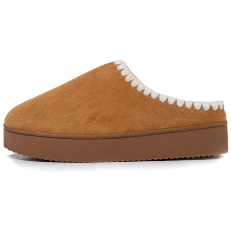 Chaussons mules à talon compensé de 3,5 cm, très confortables Cachou+Camel 10 - vertbaudet enfant 