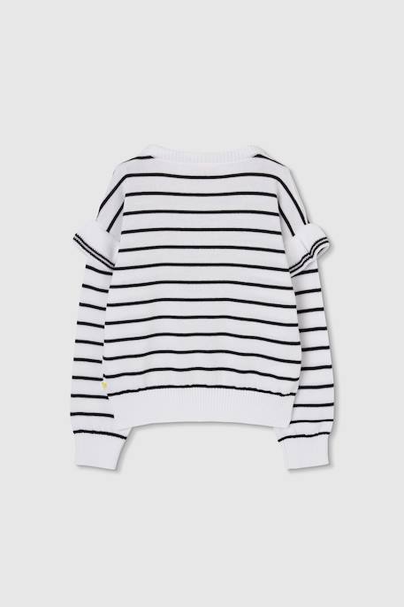 Pull à manches longues rayé Blanc 2 - vertbaudet enfant 