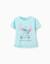 T-shirt en coton avec imprimé stitch et scrump Bleu clair 1 - vertbaudet enfant 