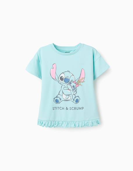 Fille-T-shirt en coton avec imprimé stitch et scrump