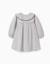 Robe en coton rayé à col volanté b&s Blanc 1 - vertbaudet enfant 