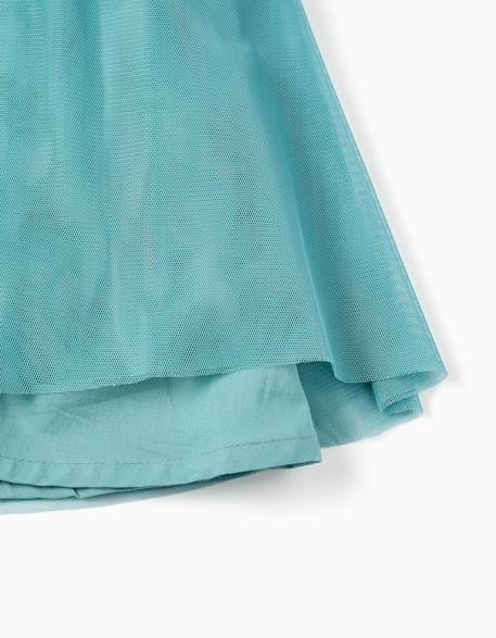 Robe en tulle sans manches à volants et fleurs Bleu clair 4 - vertbaudet enfant 