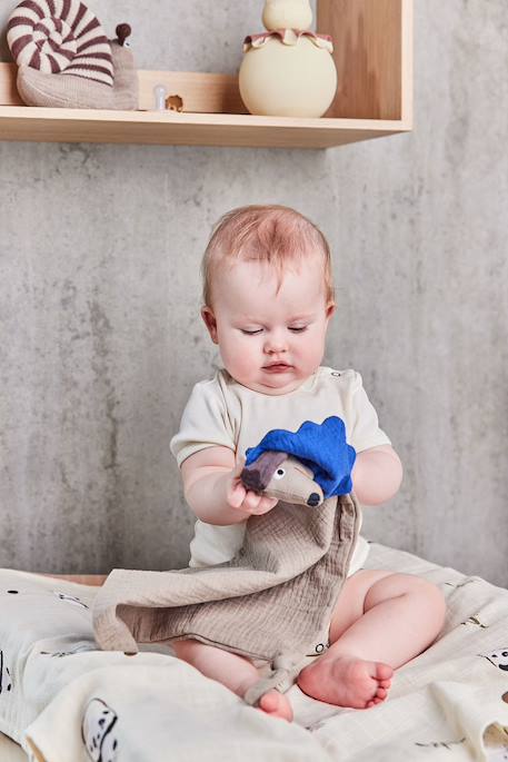Doudou en coton biologique Marron foncé 4 - vertbaudet enfant 