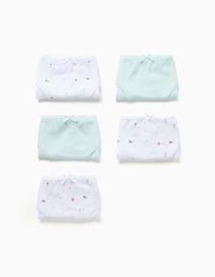 Lot de 5 culottes en coton unies/à fleurs  - vertbaudet enfant