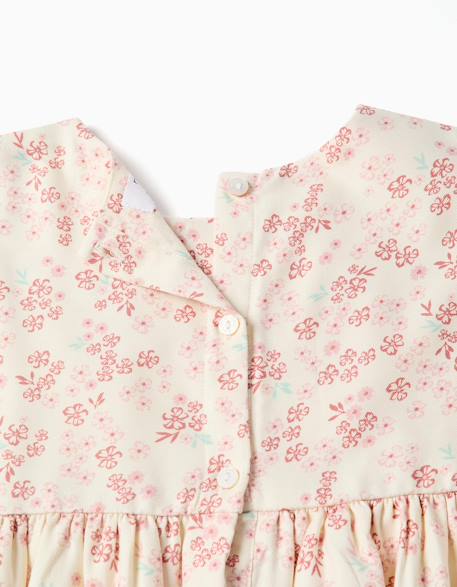 Robe florale à manches longues et doublure Blanc 4 - vertbaudet enfant 