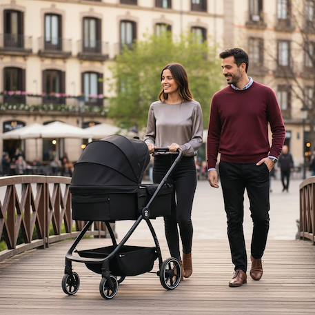 Trio poussette, nacelle, et siège auto Rodas Beige+Noir 8 - vertbaudet enfant 