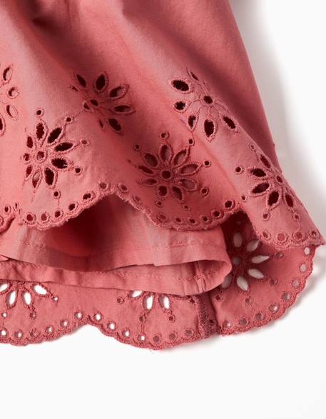 Robe en popeline avec broderie anglaise Rose 4 - vertbaudet enfant 