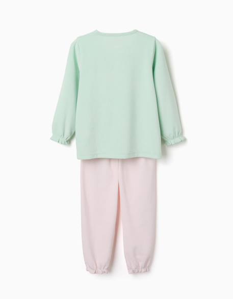 Pyjama en velours à volants et imprimés Vert clair 2 - vertbaudet enfant 