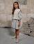 Robe en coton rayé à manches bouffantes b&s Blanc 1 - vertbaudet enfant 