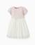 Robe bi-matière à manches courtes en tweed et maille Rose clair 1 - vertbaudet enfant 