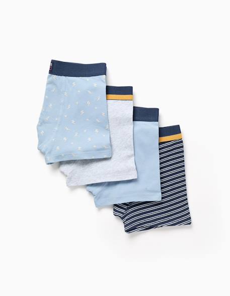 Lot de 4 boxers unis/à imprimés Multicolore 1 - vertbaudet enfant 