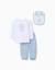 Pyjama à manches longues + bavoir en coton Blanc 1 - vertbaudet enfant 