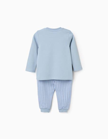 Pyjama long à rayures Bleu clair 2 - vertbaudet enfant 