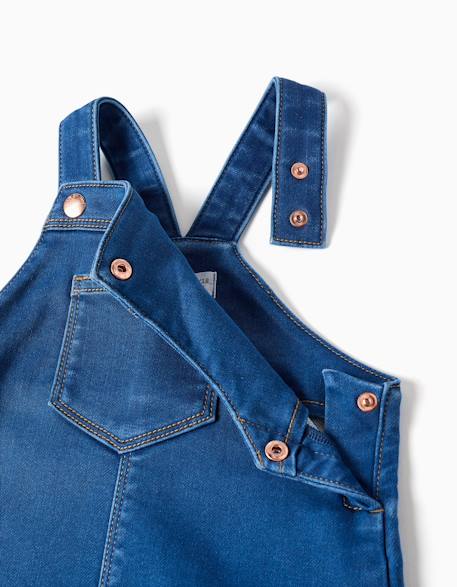 Robe salopette en jean avec poche à l'avant Bleu clair 3 - vertbaudet enfant 
