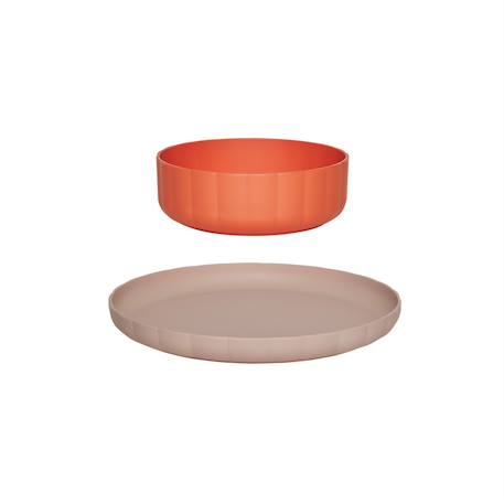 Assiette et bol Rouge clair 1 - vertbaudet enfant 