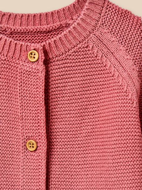 Cardigan bébé - coton biologique Amande+Beige chine+Marine clair+Sorbet 14 - vertbaudet enfant 