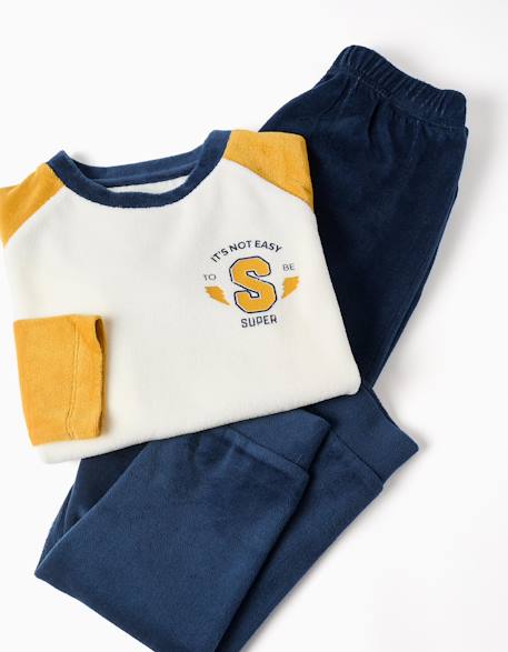 Pyjama en velours avec imprimé Blanc 4 - vertbaudet enfant 