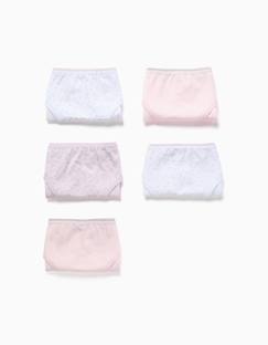 Lot de 5 culottes en coton unies/à fleurs  - vertbaudet enfant