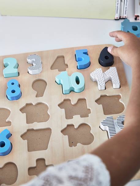 Puzzle des chiffres en bois FSC® multicolore 4 - vertbaudet enfant 